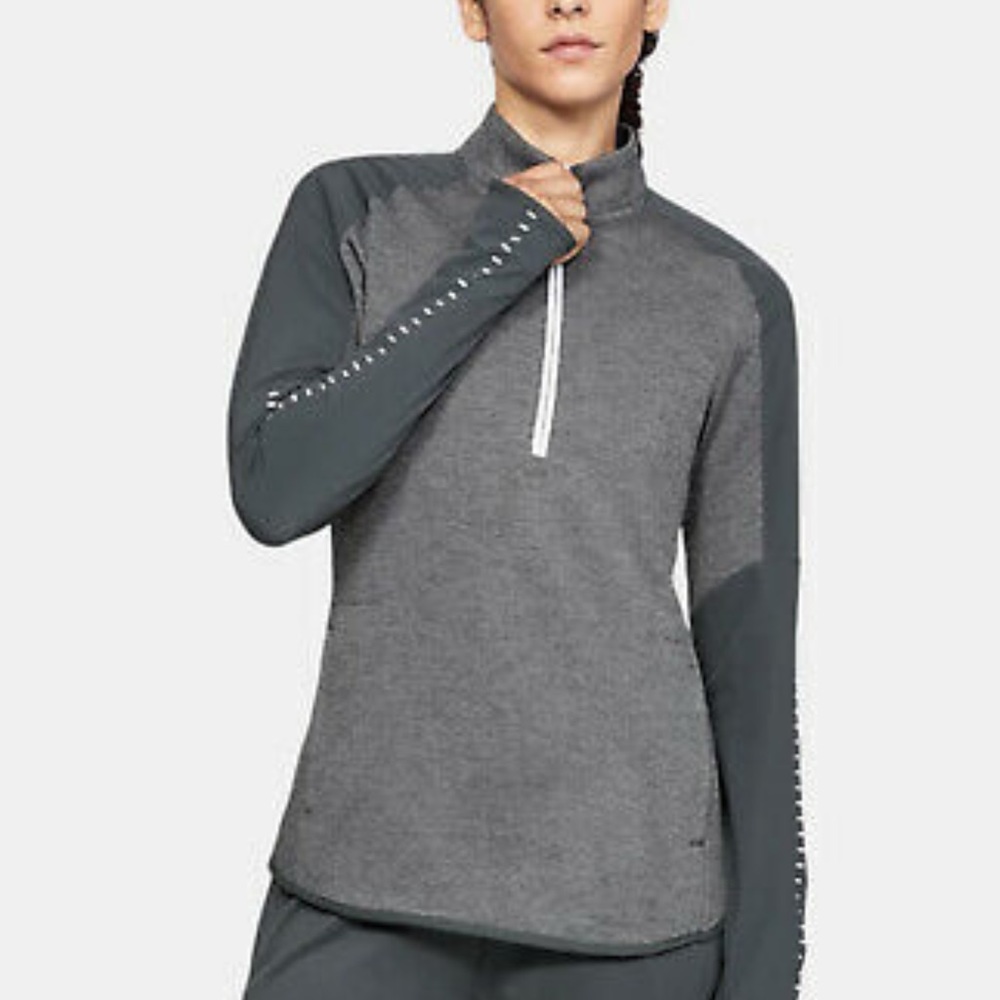 Under Armour Women Small UA ColdGear Knit Warm-Up ½ Zip Gray - 1327446